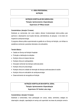 K - &Aacute;REA PROFISSIONAL NUTRI&Ccedil;&Atilde;O NUTRI&Ccedil;&Atilde;O HOSPITALAR