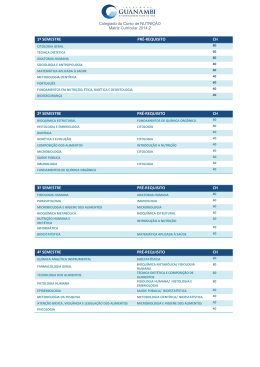 1&ordm; semestre pr&eacute;-requisito ch 2&ordm; semestre pr&eacute;
