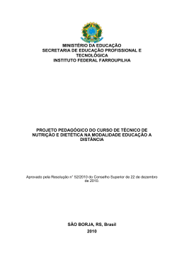 PPC Curso T&eacute;cnico em Nutri&ccedil;&atilde;o e Diet&eacute;tica Subsequente