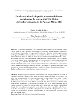 Estado nutricional e ingestão alimentar de idosos