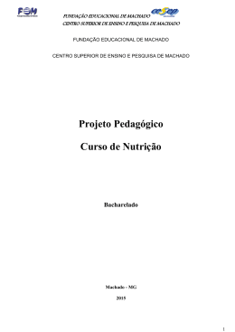 Projeto Pedag&oacute;gico Nutri&ccedil;&atilde;o