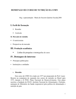 Forma&ccedil;&atilde;o em nutri&ccedil;&atilde;o (UFRN, Natal)