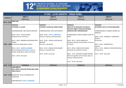 1º DIA - 13 DE AGOSTO - TERÇA-FEIRA