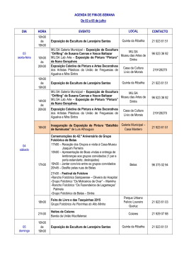 Agenda de 03 a 05 de julho 2015