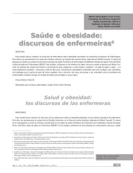 Sa&uacute;de e obesidade: discursos de enfermeiras6
