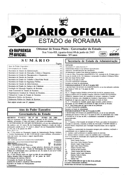 i> DI&Aacute;RIO OFICIAL - Imprensa Oficial do Estado de Roraima