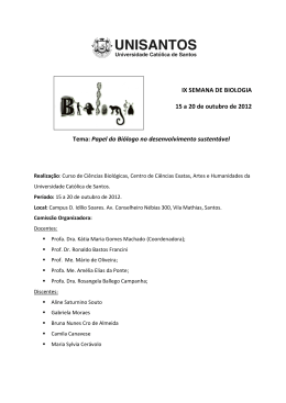programação do evento - Universidade Católica de Santos