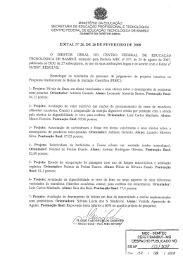 Resultado do Edital 50