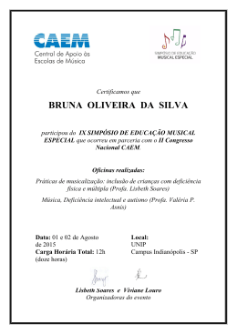 BRUNA OLIVEIRA DA SILVA - Música e Inclusão by Viviane Louro