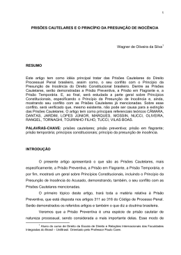 PRISÕES CAUTELARES E O PRINCÍPIO DA