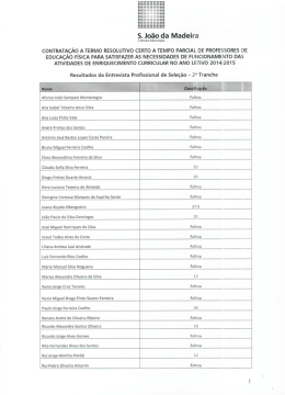 Resultados da Entrevista Profissional de Sele&ccedil;&atilde;o &ndash; 2&ordf; Tranche