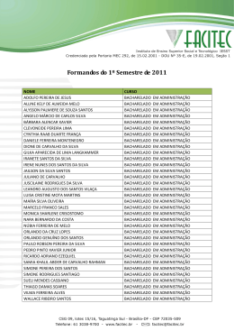 Formandos do 1&ordm; Semestre de 2011