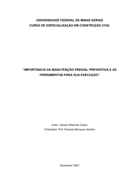 import&acirc;ncia da manuten&ccedil;&atilde;o predial - Programa de P&oacute;s