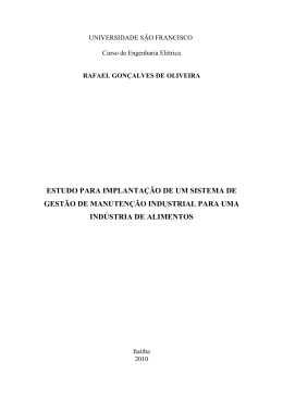 estudo para implanta&ccedil;&atilde;o de um sistema de gest&atilde;o de manuten&ccedil;&atilde;o