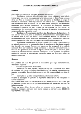 DICAS DE MANUTEN&Ccedil;&Atilde;O EM CONDOM&Iacute;NIOS Bombas Os