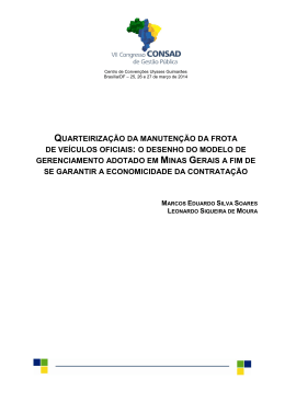 quarteiriza&ccedil;&atilde;o da manuten&ccedil;&atilde;o da frota de ve&iacute;culos oficiais