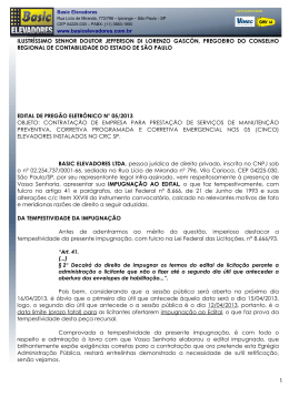 Impugna&ccedil;&atilde;o - manuten&ccedil;&atilde;o preventiva semanal