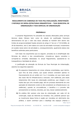 Regulamento de cobrança de taxa pela realização, manutenção e