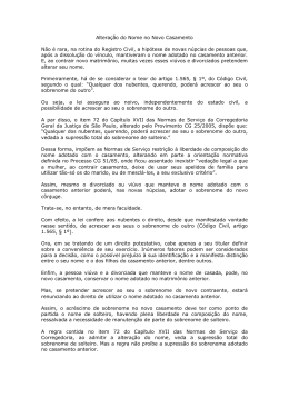 Altera&ccedil;&atilde;o do Nome no Novo Casamento - Arpen-SP