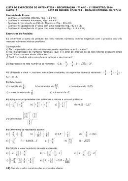 313_LISTA DE REC MAT 7&ordm; ANO 1&ordm; SEM 2014