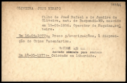 OLIVEIRA JOSÉ RENATO filho de José Rafael e de Jandire de