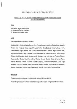 Delibera&ccedil;&atilde;o Assembleia Municipal