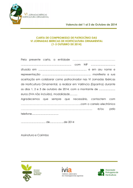 Valencia del 1 al 3 de Octubre de 2014 CARTA DE COMPROMISSO