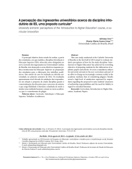 A percepção dos ingressantes universitários acerca da disciplina