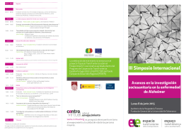 III Simposio Internacional - Centro Virtual sobre el Envejecimiento