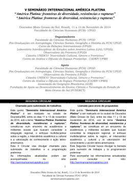&ldquo;Am&eacute;rica Platina: fronteiras de diversidade, resist&ecirc;ncias e rupturas