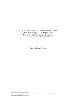 ADORNO, Theodor W. As Estrelas Descem &agrave; Terra