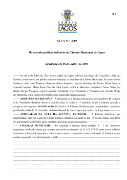 ACTA N&ordm;3/98 - C&acirc;mara Municipal de Lagos