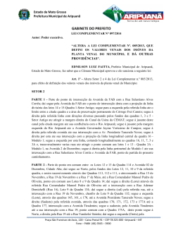 Leis Complementares n&ordm; 97/2014 - Prefeitura Municipal de Aripuan&atilde;