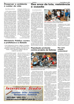 Matéria do Jornal Cantareira sobre o Projeto Ambientes Verdes e