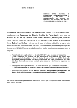 Divulgado Aditivo do Edtal de Bolsas de Estudo e Pesquisa do