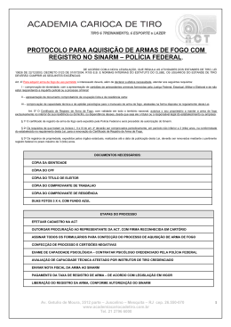 protocolo para aquisi&ccedil;&atilde;o de armas de fogo