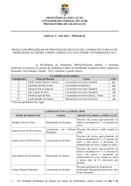 Resultado Parcial - Universidade Federal do Acre