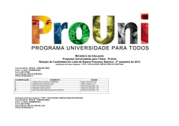 Aprovados PROUNI - Lista de Espera 2014.2 - FUFS