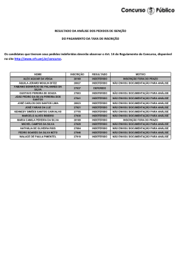 Resultado da análise dos pedidos de isenção - UERJ