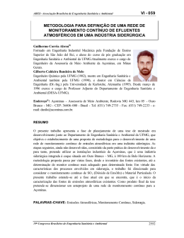 VI - 059 METODOLOGIA PARA DEFINI&Ccedil;&Atilde;O DE UMA