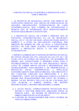 a protec&ccedil;&atilde;o social na rep&uacute;blica democr&aacute;tica de s. tom&eacute; e pr&iacute;ncipe. 1