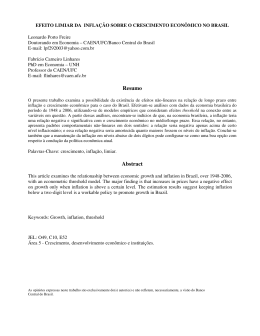 efeito limiar da infla&ccedil;&atilde;o sobre o crescimento econ&ocirc;mico no