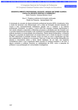 II Congresso Nacional de Formação de Professores XII Congresso