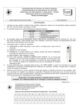 Questões DER- 2008 - CPS - Universidade Estadual de Ponta Grossa
