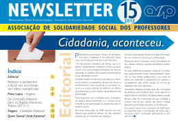 assp newsletter 15 - associação de solidariedade social dos