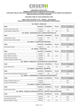 Anexo &Uacute;nico do Edital n&ordm; 40