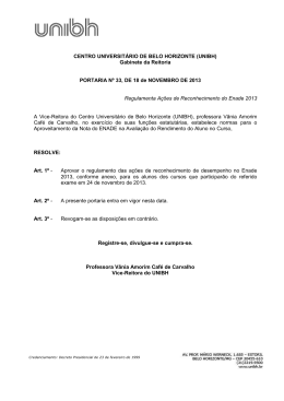(Portaria n&ordm; 33 de 18-11-2013 - Vice-Reitoria Regulamenta - Uni-BH