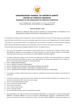 Programa de P&oacute;s-Gradua&ccedil;&atilde;o em Ci&ecirc;ncias Florestais