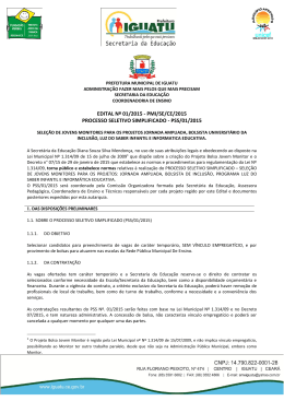 edital seleção de monitores - Prefeitura Municipal de Iguatu