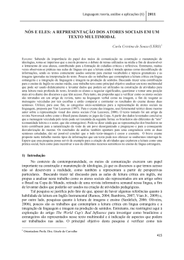 a representa&ccedil;&atilde;o dos atores sociais em um texto multimodal